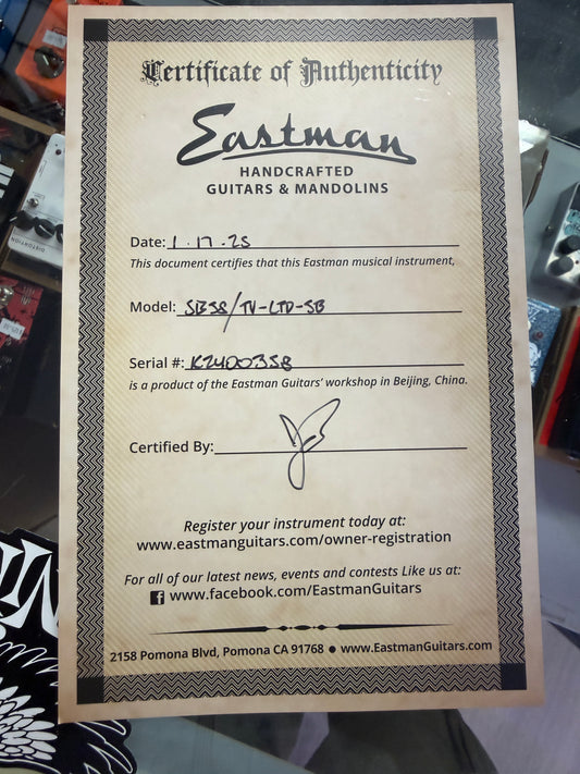 2025 Eastman SB58/TV Limited Edition Vintage Sunburst