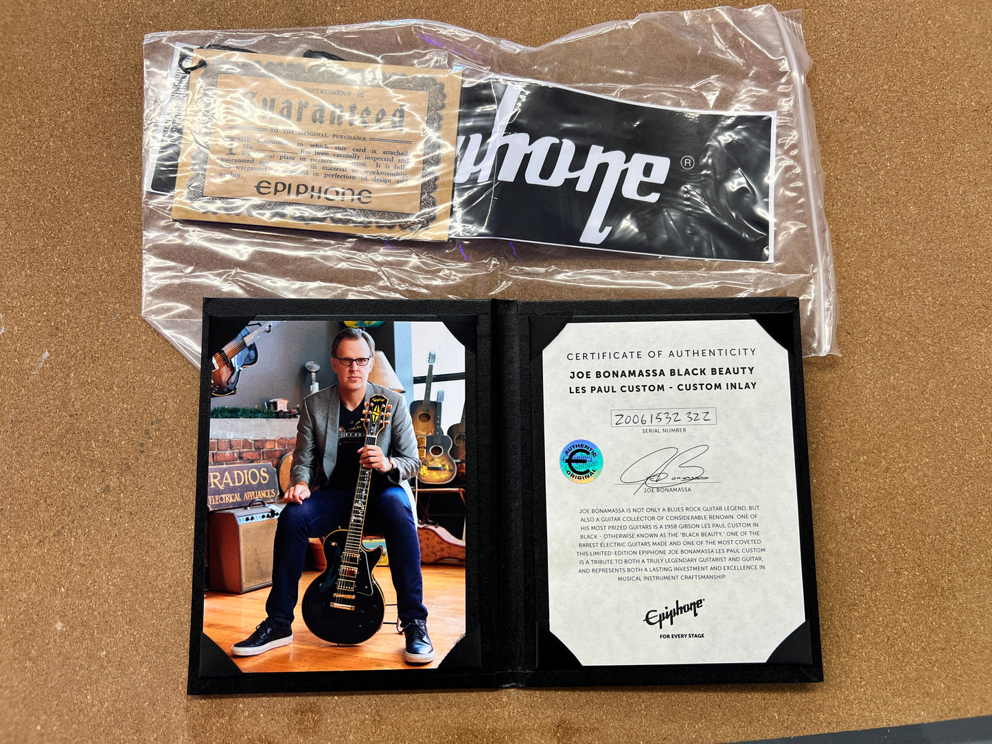 2020 Epiphone Joe Bonamassa Black Beauty Les Paul Custom Inlay "Ego"