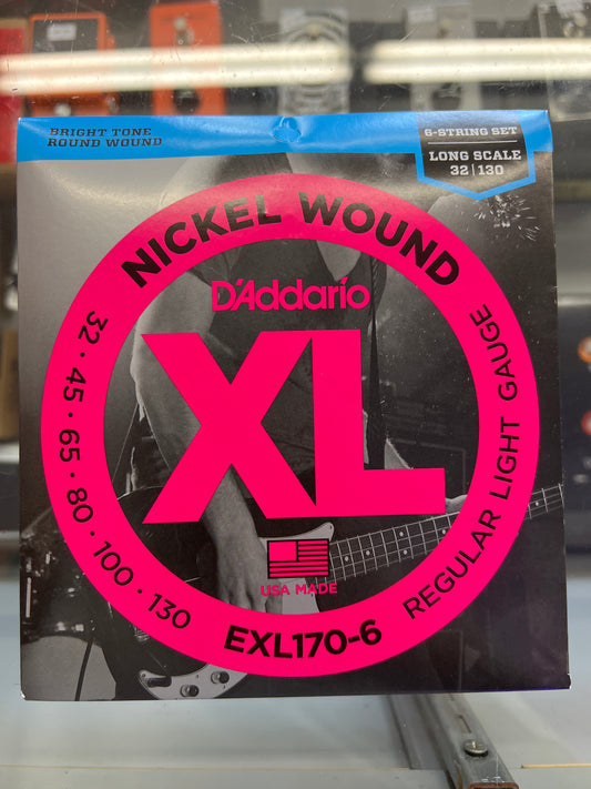 D’Addario XL Regular Light Bass Strings EXL170-6