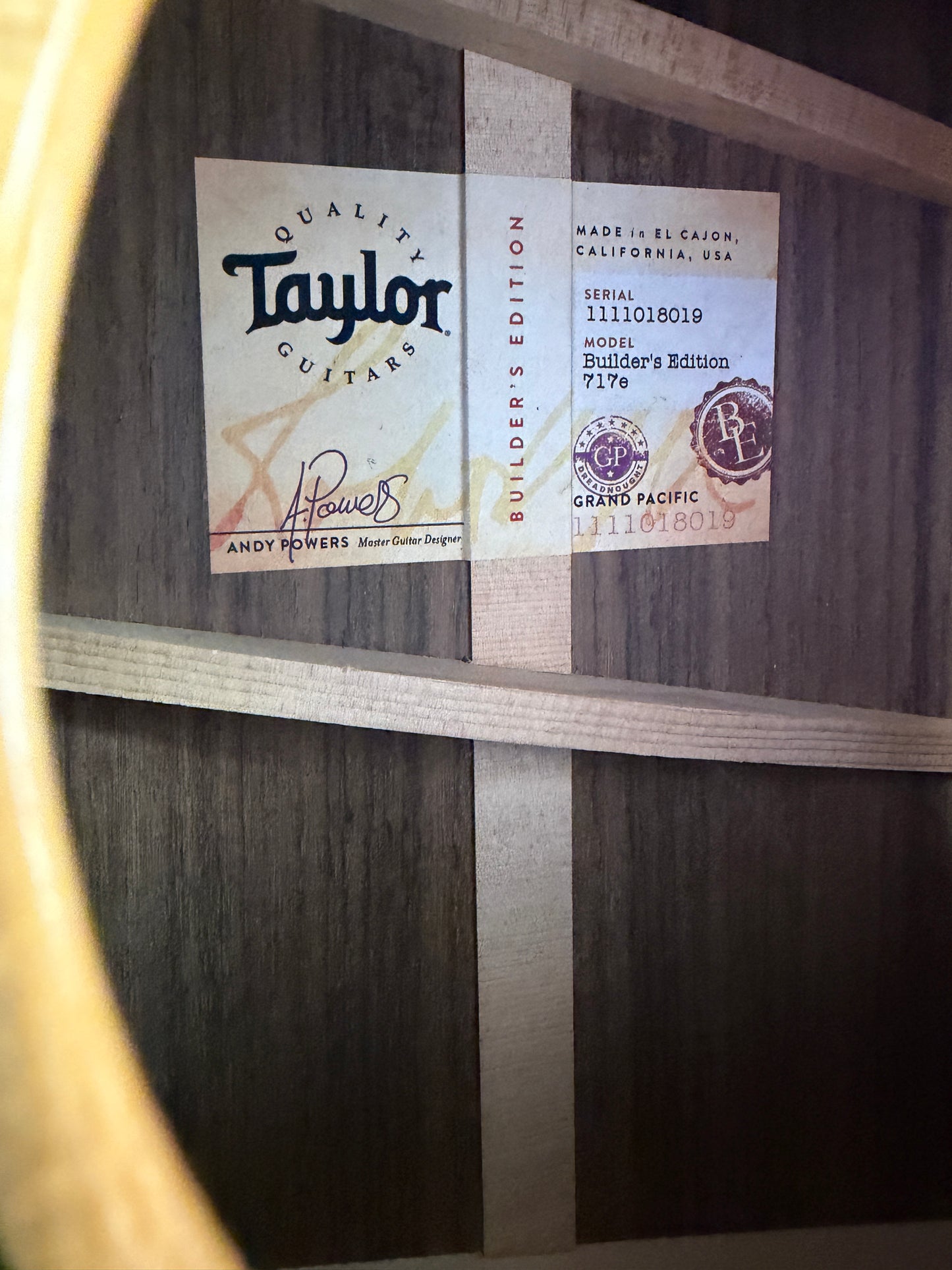2018 Taylor 717e Builders Edition