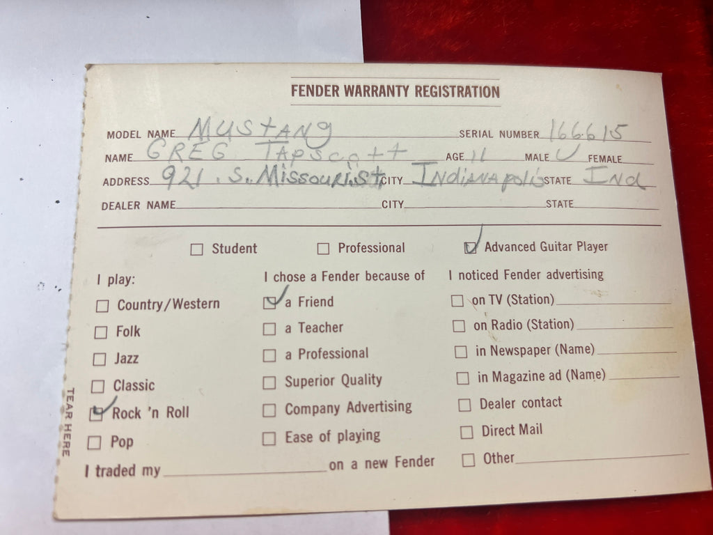 1966 Fender Mustang 3/4