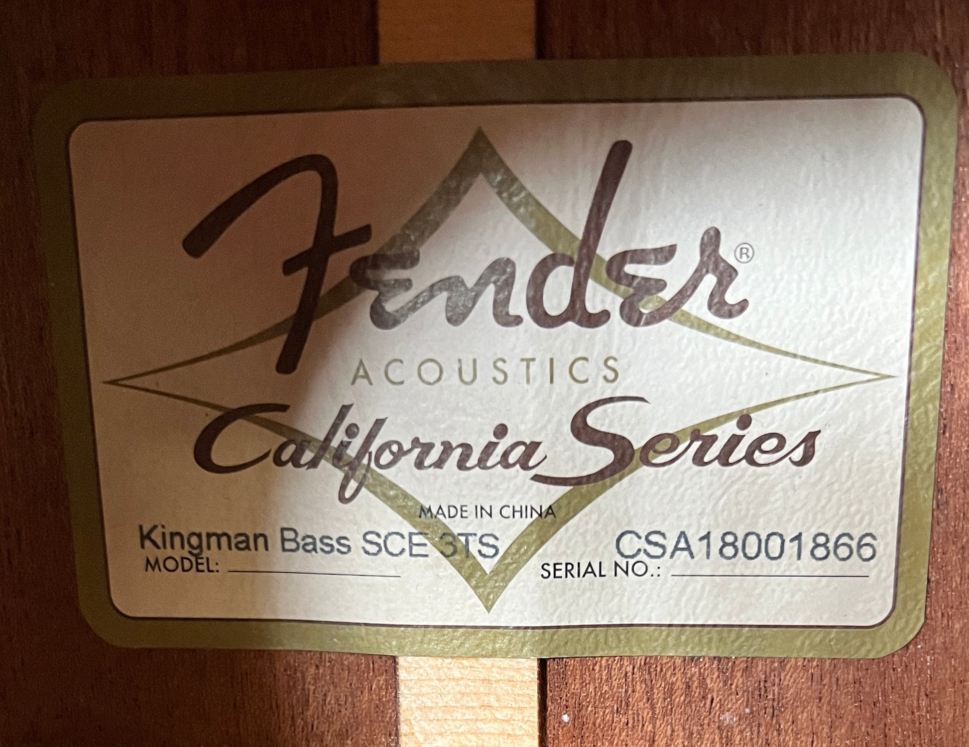 2018 Fender Kingman Acoustic Bass
