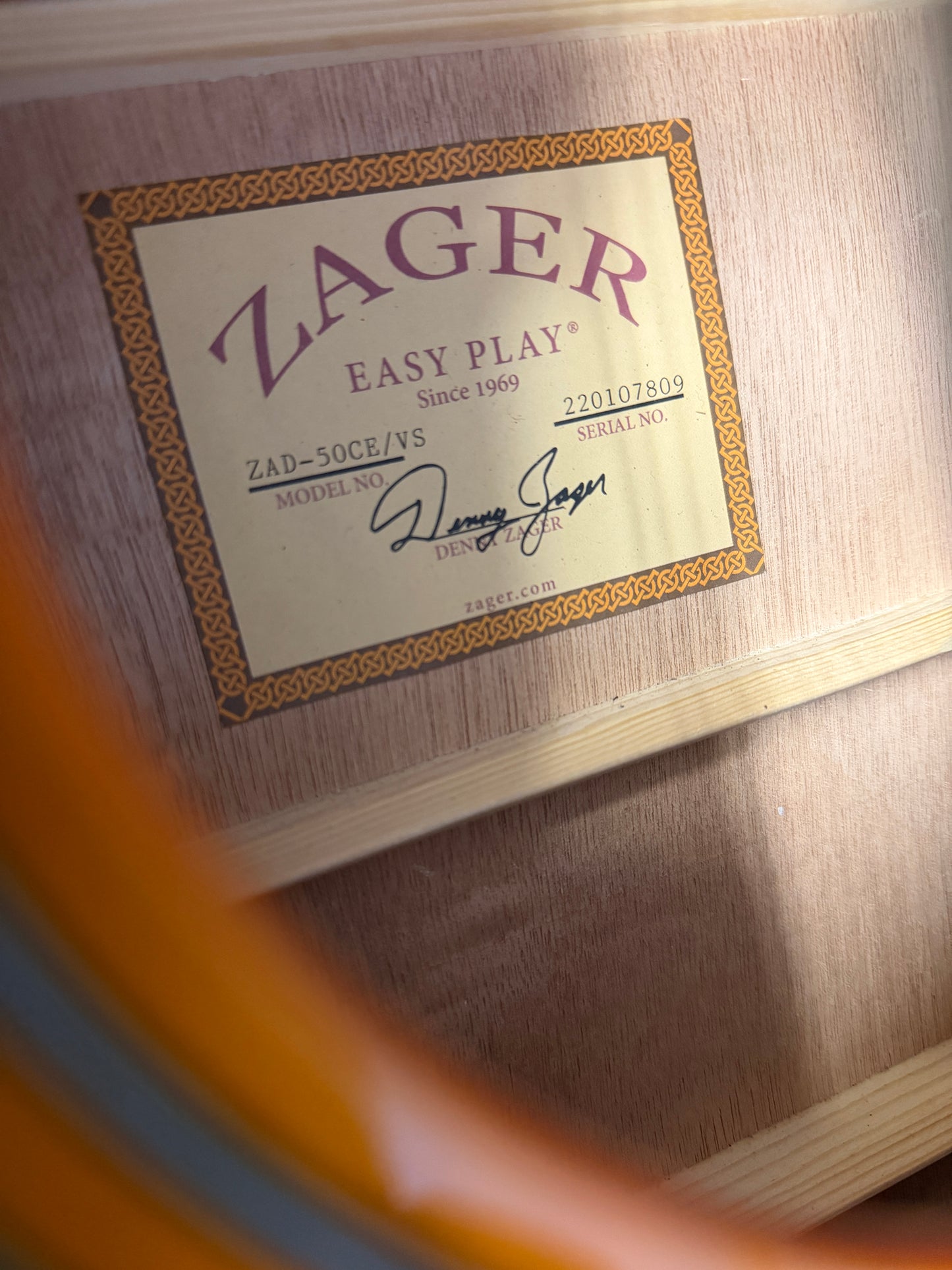 2022 Zager  ZAD-50CE/VS Acoustic Guitar