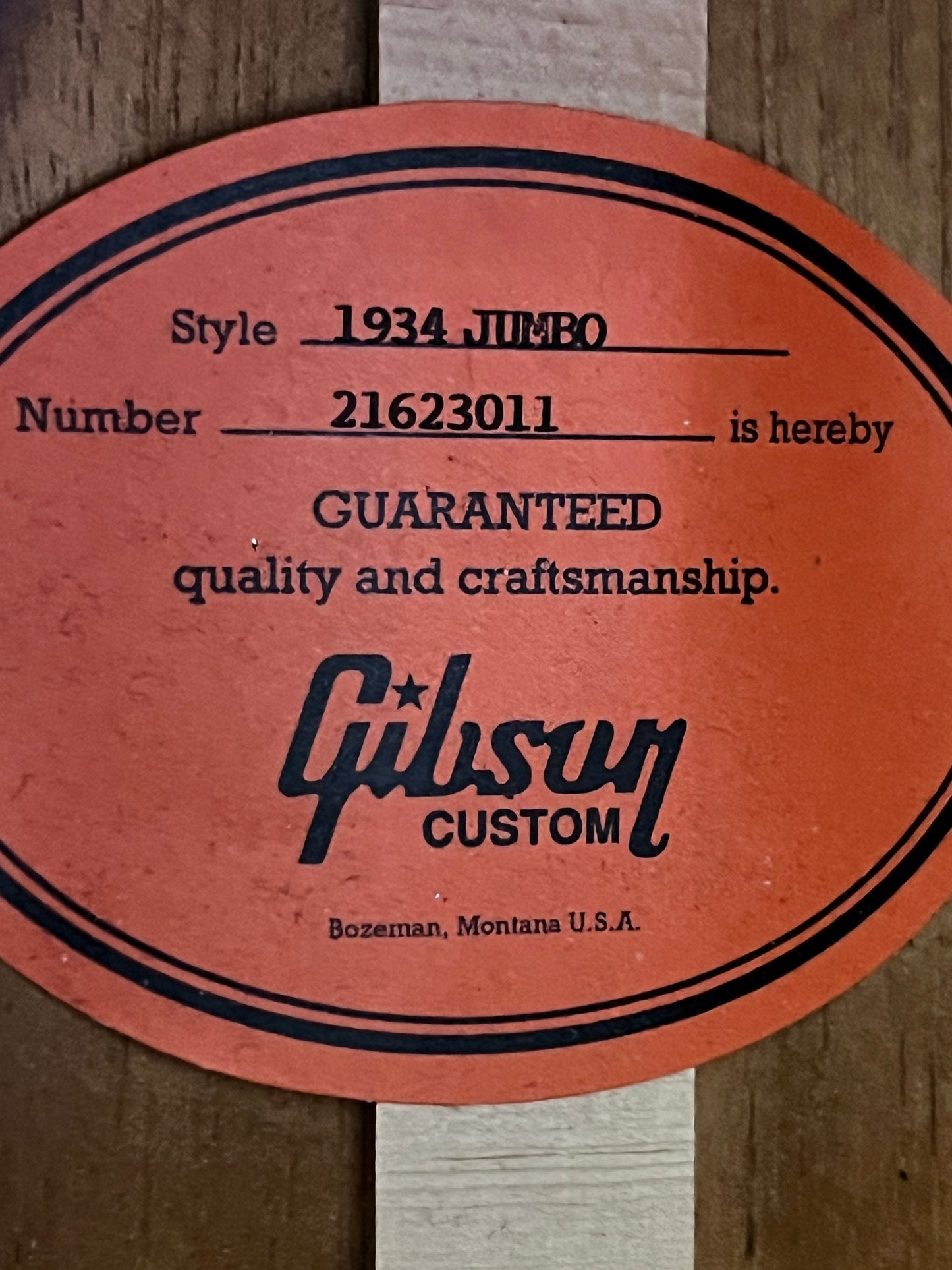 2023 Gibson Custom Shop Historic 1934 Jumbo