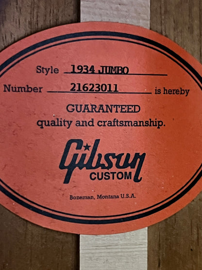 2023 Gibson Custom Shop Historic 1934 Jumbo