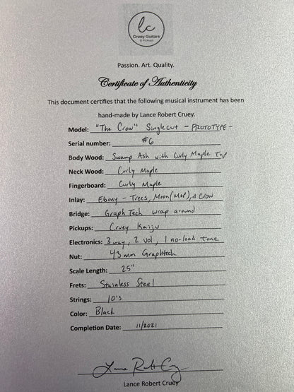 Cruey "The Crow" Singlecut Electric Guitar